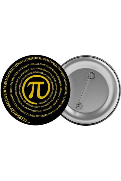Saturn Pi Sayısı Çanta Rozeti 20 Adet En Büyük Boy 5.8cm İğneli Broş