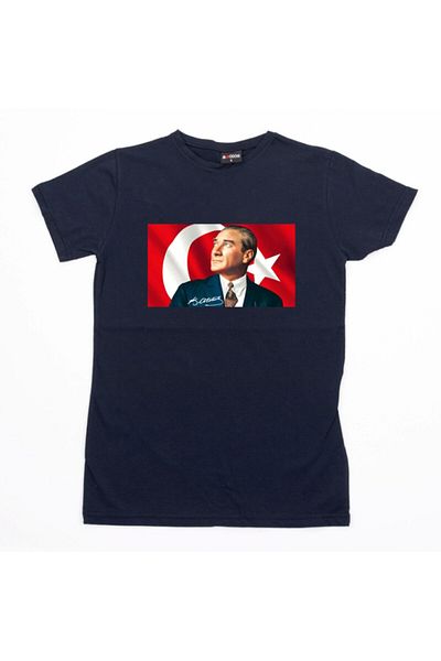 mAddog Ataturk / Flag / Υπογραφή στην πλάτη / Ειδικό 100ης επετείου / Μπλουζάκι μεγάλου μεγέθους / Unisex / Relax Fit
