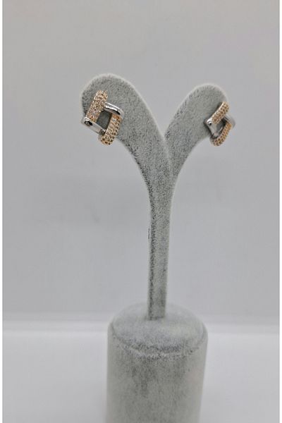 Jewelyf Double Color Square Stone Earrings