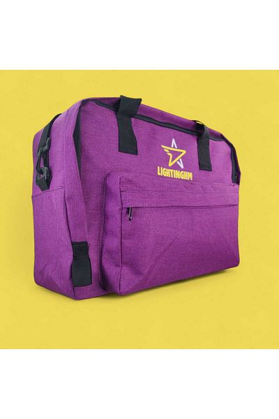 LIGHTINGHM 35 Liter 3 Pocket Travel Sport Sightseeing Water Resistant Long Strap Cabin Size Purple Shoulder Handbag