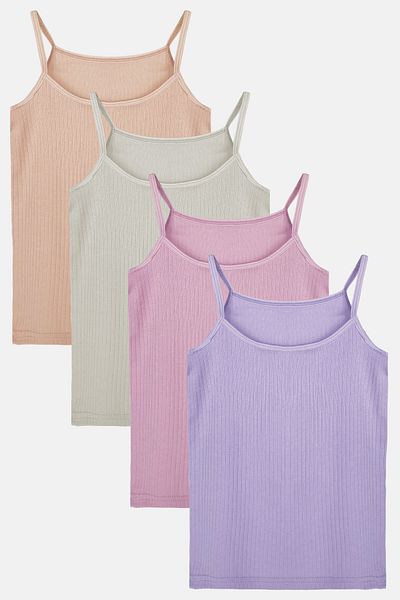 CUBBUX Girl's Colorful Undershirt with Rope Strap 5 Pieces
