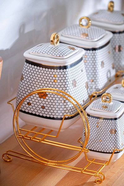 ACAR Master Magic 8 Piece Porcelain Spice Set with Stand