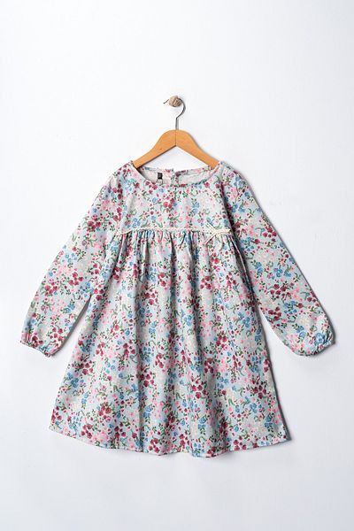 TRENDYOLKIDS Πολύχρωμο εμπριμέ υφαντό φόρεμα TKDAW25EL00027