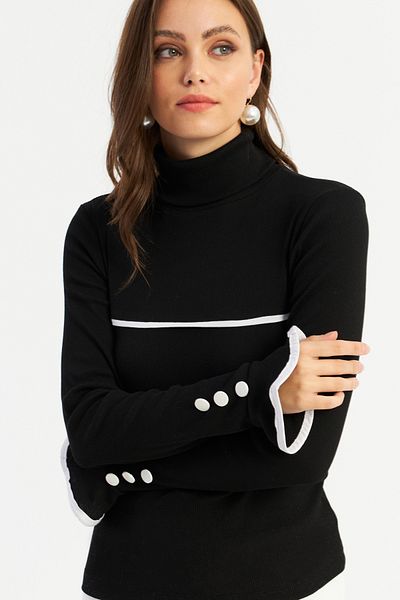 Cool & Sexy Bluză neagră pentru femei Fisherman Camisole - EY2949
