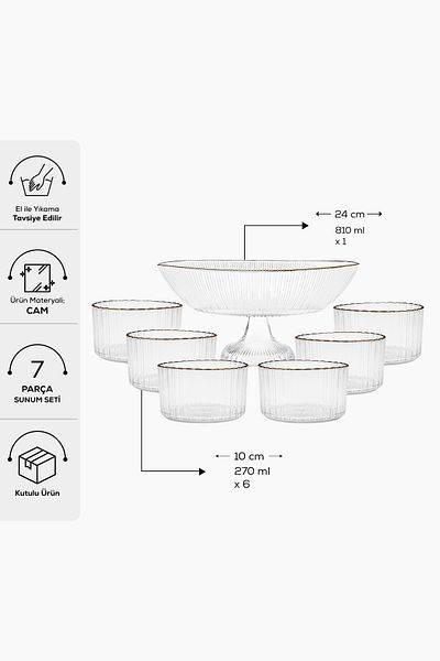 Karaca Andre 7 Piece Glass Treat Serving Set