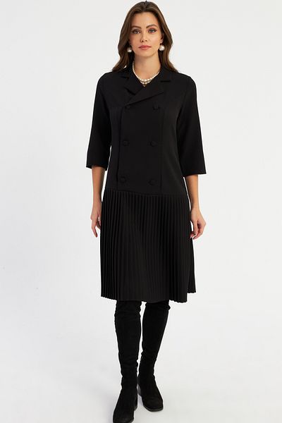 Cool & Modest Μαύρο Midi Blazer Φόρεμα - Πλισέ, Γυναικείο, MERA100