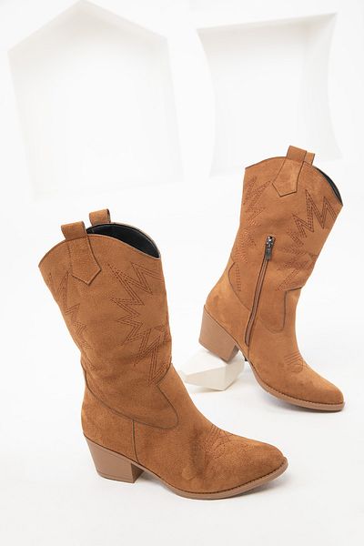 SOHO Damenstiefel aus hellbraunem Wildleder – Modell 1986
