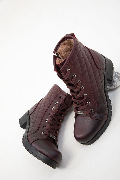 SOHO Claret Red Quilted 13786 Boots& Bootie