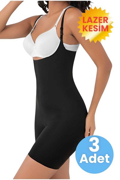 Uniquetrenders Women's Laser Cut Slimming and Gathering Full Length Strap Corset Set of 3