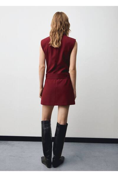 MANGO Woman Kemerli kısa elbise