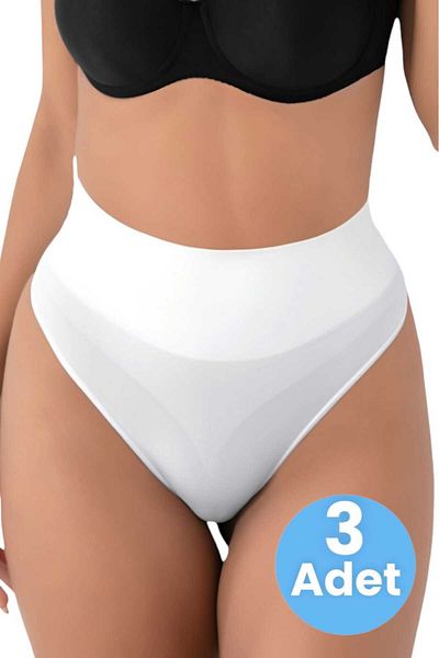Uniquetrenders Women's Seamless Lower Abdominal Tightening String Panties Corset Set of 3