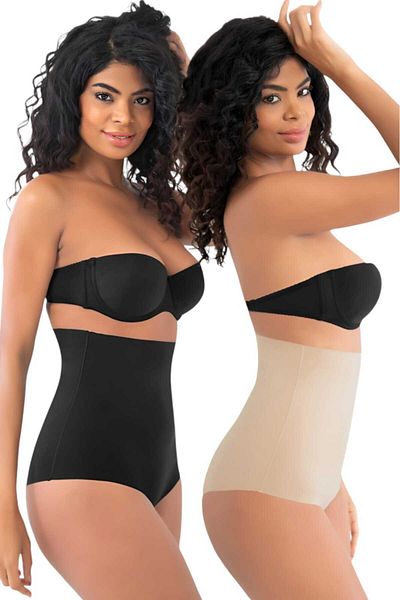 Uniquetrenders Women's Laser Cut Slimming and Lifting High Waist Slip Corset Set of 2