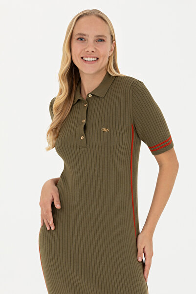 U.S. Polo Assn. Kadın Haki Triko Elbise 50269483-VR027