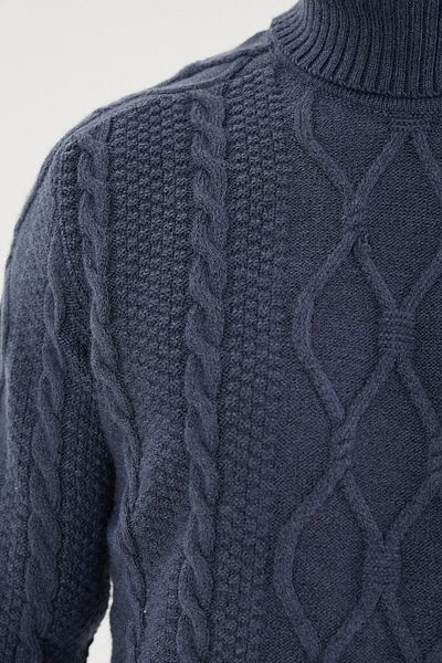 Tony Montana Hair Braid Patterned Regular Fit Wool Sweater-T-5011