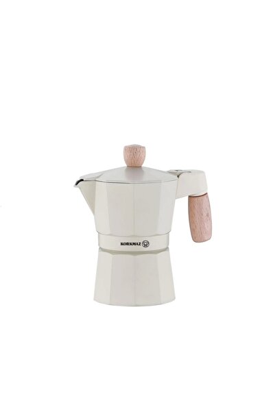 KORKMAZ Etna 3 Cups White Moka Pot 150 ml