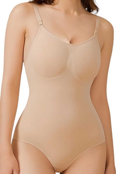 Uniquetrenders Women's Seamless Heightening and Slimming Snap Fastener Rope Strap Slip Body Corset