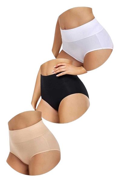 Uniquetrenders Women's Seamless Abdominal Lifting Slip Panties Corset Set of 3