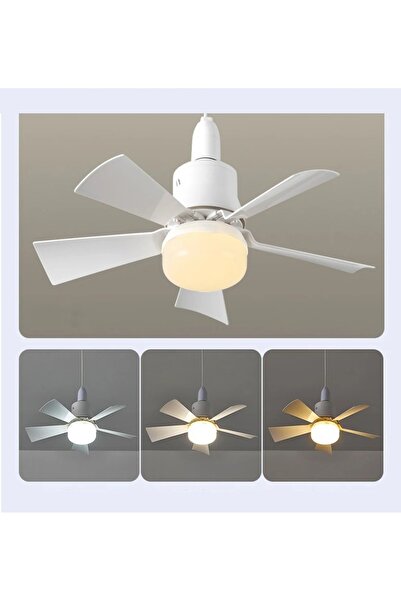 Ucuz Geldi 82 Watt Vantilatör 3 Kademe Hız Dimmerli 3 Renk Led Işık Cata Kara...