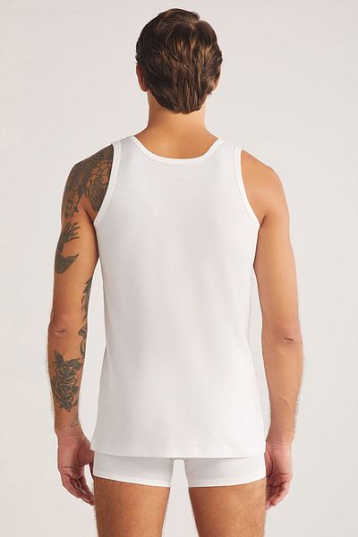Kom White Men's Henry 2-Piece Cotton Tank Top
