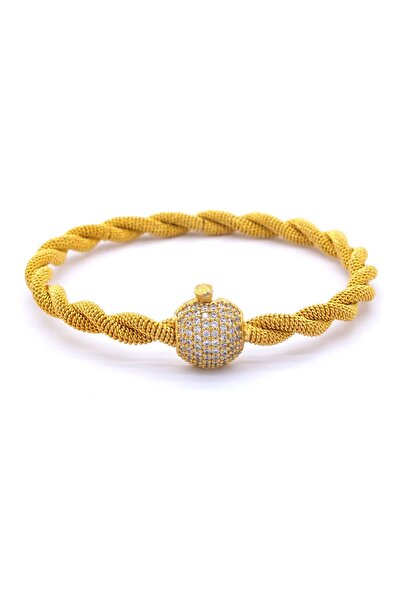 FerizZ Altın Kaplama Taşlı Erzurum Burması Kelepçe