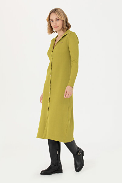 U.S. Polo Assn. Γυναικείο Πλεκτό Φόρεμα Πράσινο Φιστίκι 50270456-vr087