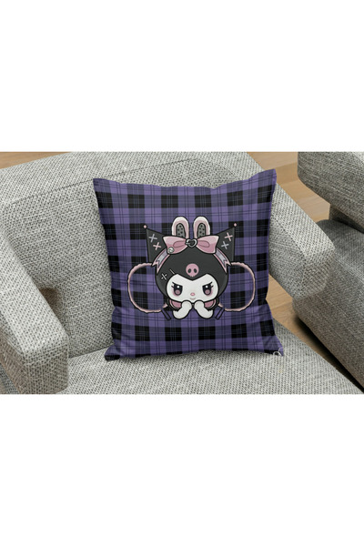 owl bag غطاء وسادة مربع منقوش باللون الأرجواني من كورومي