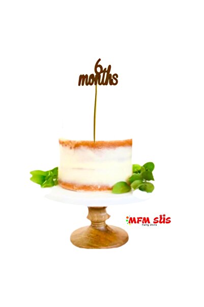 MFM 6 months yarım yaş kahverengi pasta üstü yazı