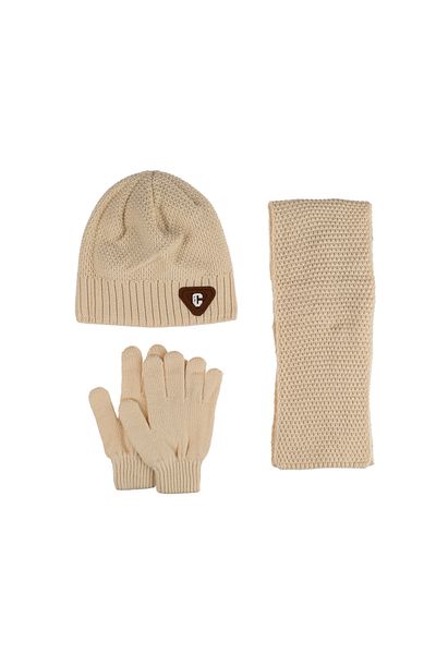 Kitti KITT Boy 9-15 Years Scarf Beanie Gloves Σετ 3 τεμαχίων (Μπερέ με φλις εσωτερικά - (180-07)