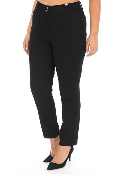 ŞIK STİL Stylish High Waist Plus Size Punto Pants