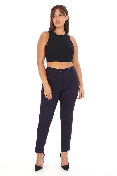 ŞIK STİL Stylish High Waist Plus Size Punto Pants