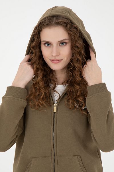 U.S. Polo Assn. Дамски суитшърт в цвят каки 50272076-VR027