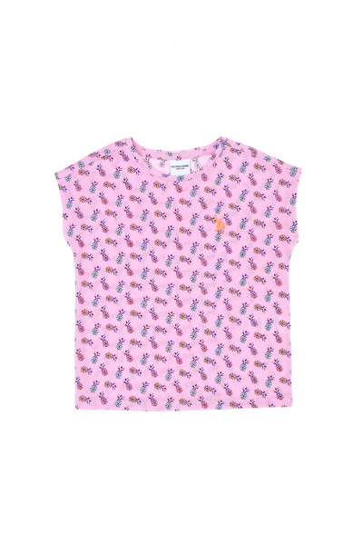 U.S. Polo Assn. Tricou cu decolteu cu gât rotund Magnolia pentru fete 5027687...