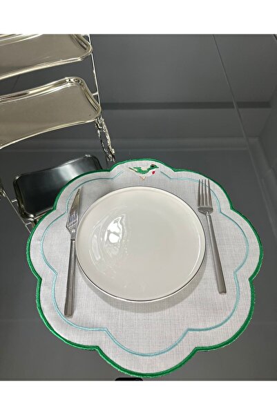 LİNDA MİA Serviciu american unic cu păsări, verde