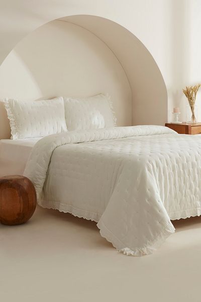 Karaca Home Aurora White Double Bedspread Set