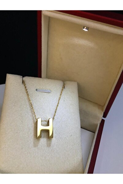 vogutima قلادة نسائية من الفولاذ - حرف H ثلاثي الأبعاد • في صندوق مضيء • للحب...