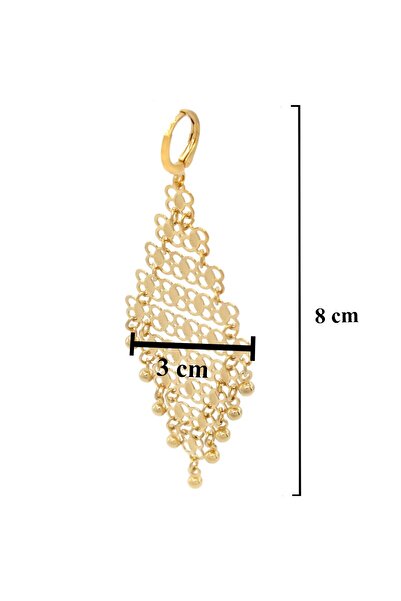 FerizZ Altın Kaplama Sallantılı Kadın Küpe Unk-503