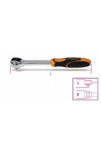 Beta 910/55 Ratchet Handle - 3/8''-200mm Slice Cut