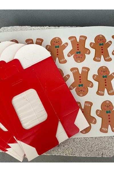Meyofficial 10 Pieces of Cookies - Gift Packing Kit (Mini Bag7*11*4Cm and Adhesive Sticker)