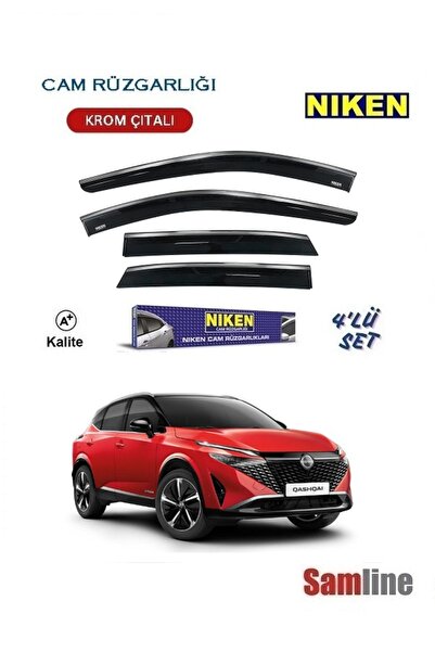 Niken Nissan Qashqai 2024 Modeller Yeni Kasa için Kromlu Cam Rüzgarlığı Takım...