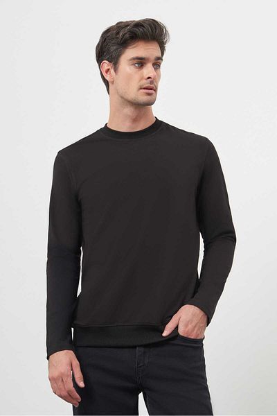 Morven Ανδρικό μαύρο μπλουζάκι με λαιμόκοψη Basic Dynamic Fit