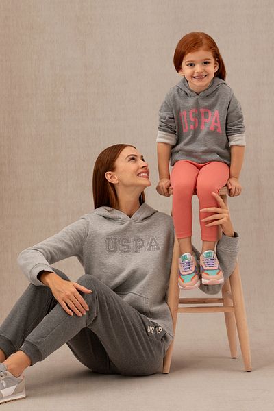 U.S. Polo Assn. Hanorac cu glugă pentru fetiță, gri Melange - 50276872 -VR086