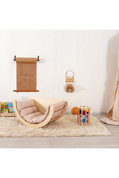 Muse Concept Baumfee Pikler Halkası Ekru Renk Minderli Ve Sandalyeli Takım[okuma Köşesi, Tırmanma Alanı]