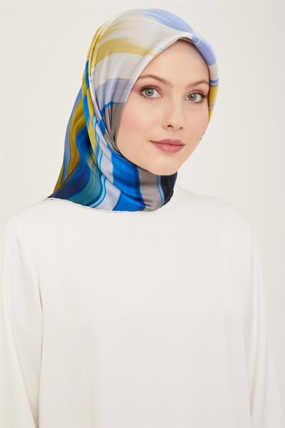 Armine بنقشة مجردة تويل حرير وشاح 24Ya9131 52 83