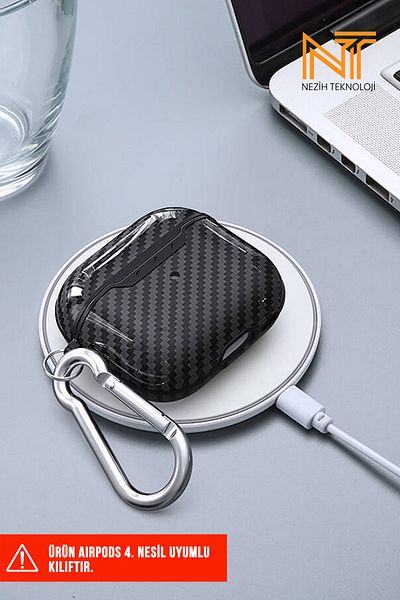 Nezih Case 4. Carbon Fiber Patterned Silicone Case with Generation Compatible Airbags