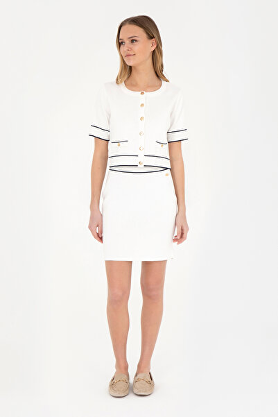 U.S. Polo Assn. Kadın Krem Mini Boy Triko Etek 50280454-VR071