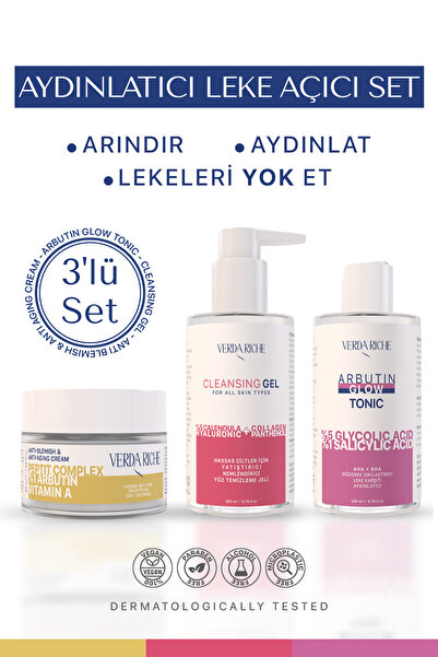 Leke Karşıtı Aydınlatıcı Cilt Bakım Seti – Anti-Aging, Temizleme, Glow