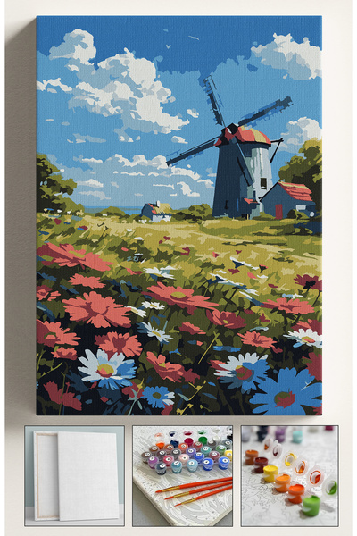 Sulepas Sayılarla Boyama Çerçeveli Hobi Seti Numaralı Tuval Fırça Boya Dahil ...