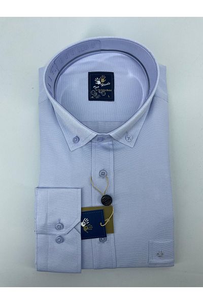 Sadık Collection Cămașă cu mânecă lungă, cu un singur buzunar, cu nasturi, cu rever, cu mânecă lungă, elegantă, pentru bărbați