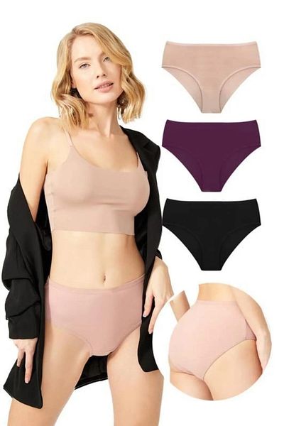 ek bykuzeylingerie Βαμβακερό ψηλόμεσο εσώρουχο Lycra 3 Συσκευασία
