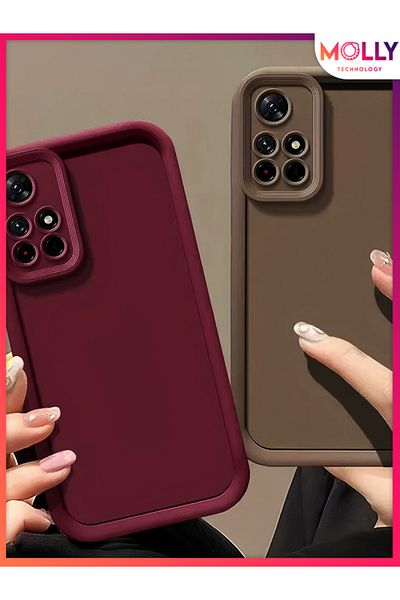 Molly حافظة من السيليكون ذات حواف بنية سميكة لهاتف Xiaomi Redmi 10 2022